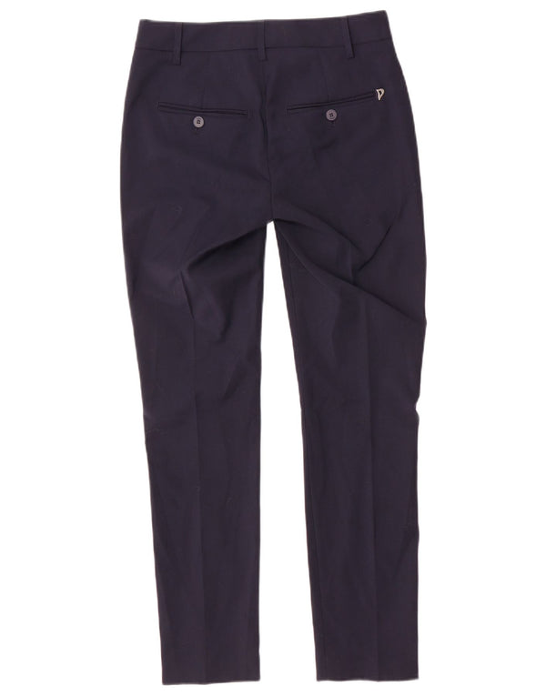 Dondup Womens Slim Suit Trousers W25 L27 Navy Blue Polyester