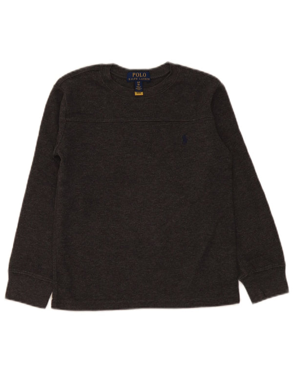 Polo Ralph Lauren Chłopięcy top z długim rękawem 7-8 lat, mały, szary, bawełniany