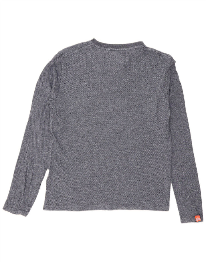 Top da uomo a maniche lunghe Superdry in cotone blu medio