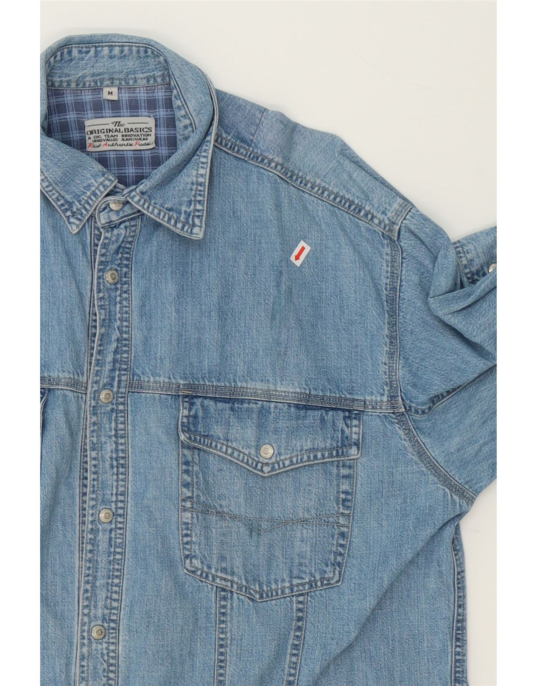 JINGLERS Mens Denim Shirt Medium Blue Cotton Vintage Jinglers and Second-Hand Jinglers from Messina Hembry 