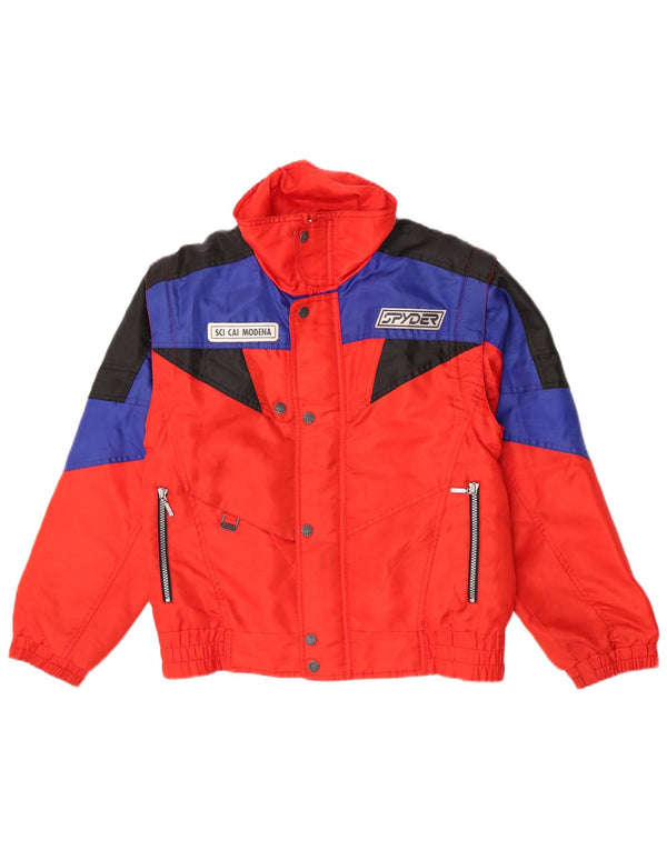 Spyder Boys Hætte Skijakke 11-12 År Rød Colourblock Polyester