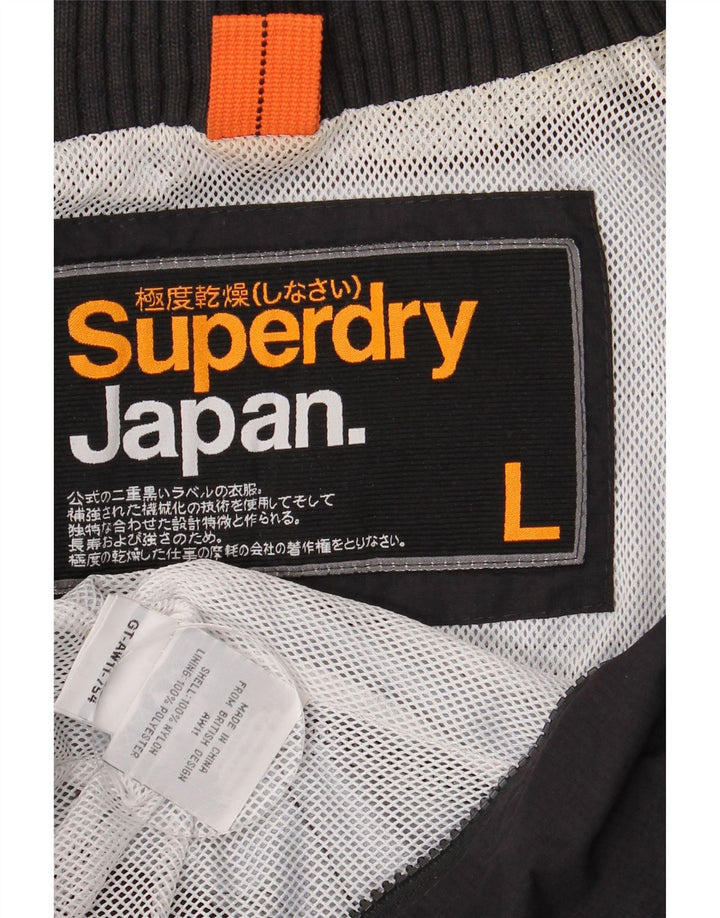 Superdry regnjakke til kvinder UK 16 Stor sort nylon