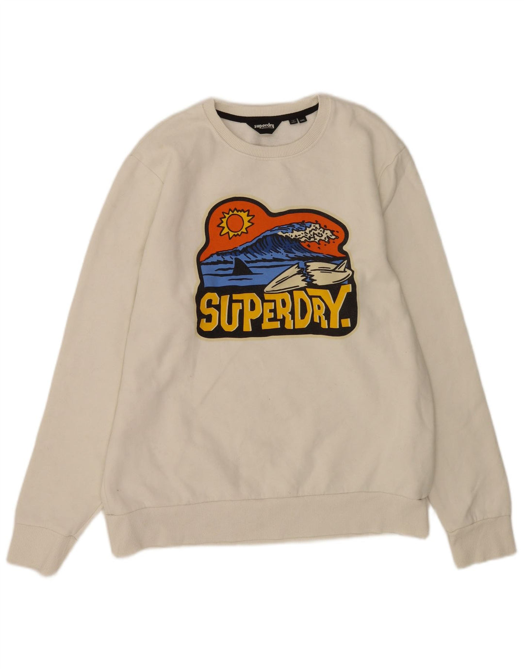 Superdry grafisk sweatshirt til mænd 2XL hvid bomuld