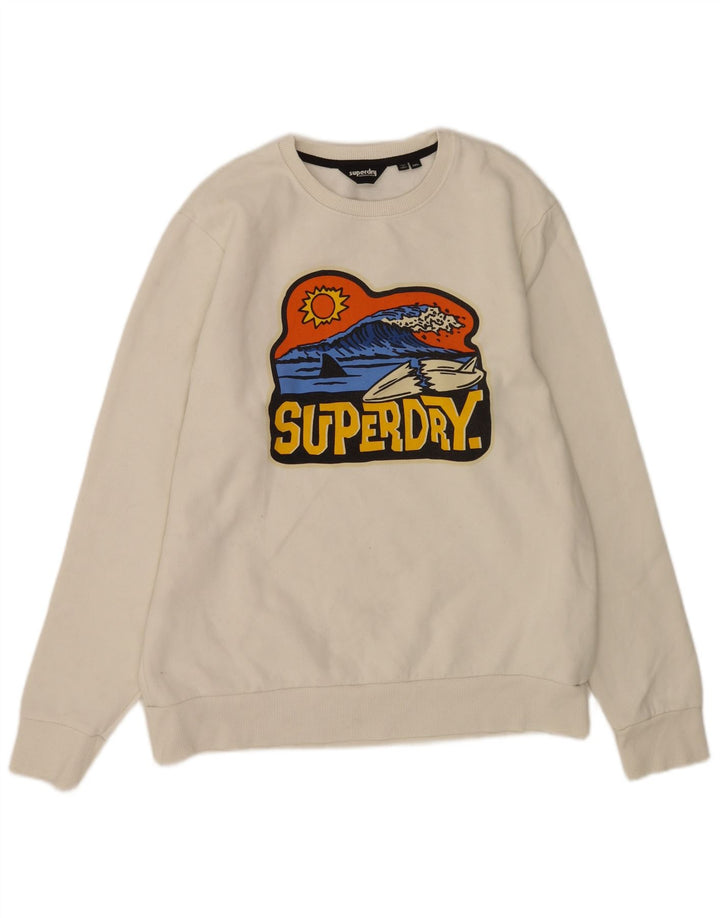 Superdry grafisk sweatshirt til mænd 2XL hvid bomuld