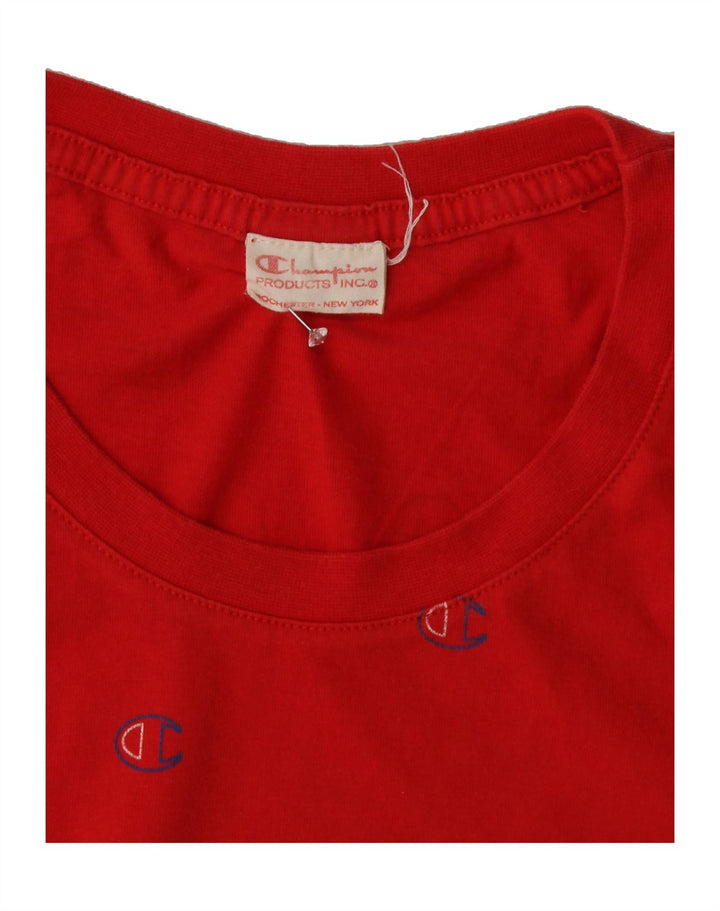 CHAMPION Mens Graphic T-Shirt Top Medium Red Spotted Vintage Champion and Second-Hand Champion from Messina Hembry 