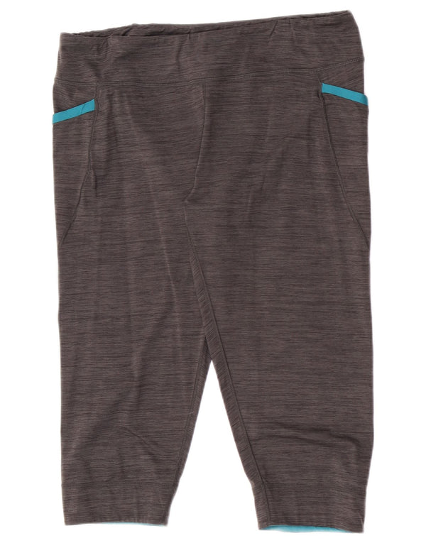 Patagonia Femmes Capri Survêtement Pantalon Joggers UK 14 Large Gris Moucheté