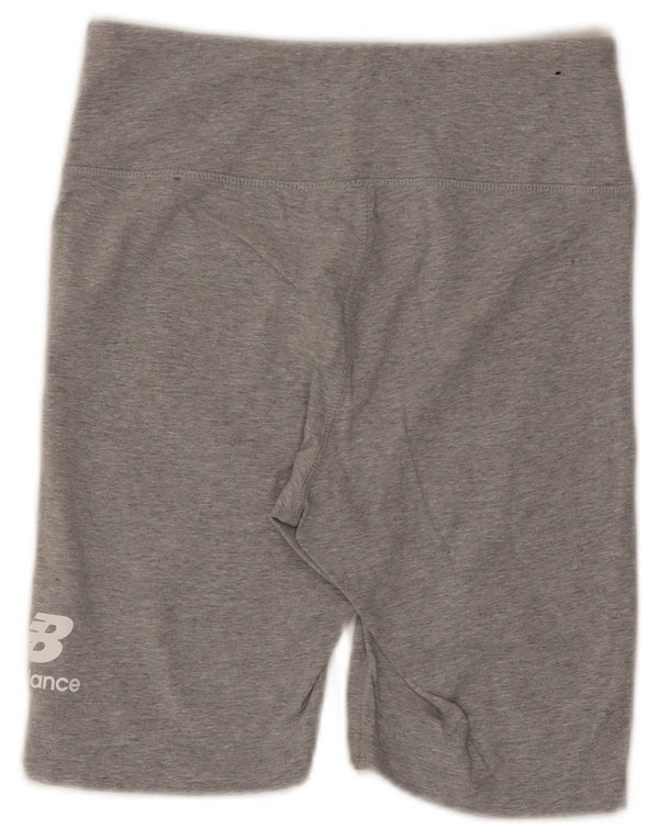 New Balance Damen Sportshorts UK 8 Small Graue Baumwolle