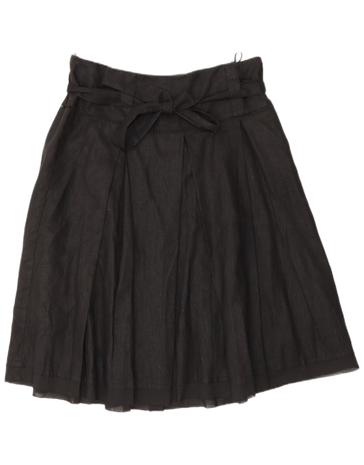 BENETTON Womens A-Line Skirt IT 44 Medium W32  Black Acetate