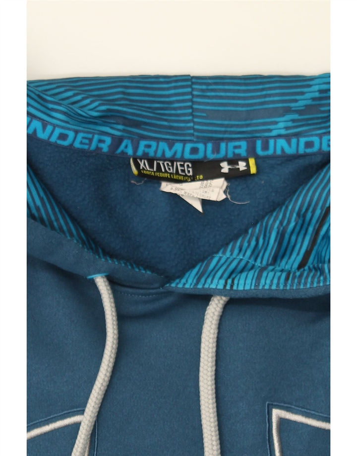 UNDER ARMOUR Mens Graphic Hoodie Jumper XL Blue Polyester Vintage Under Armour and Second-Hand Under Armour from Messina Hembry 