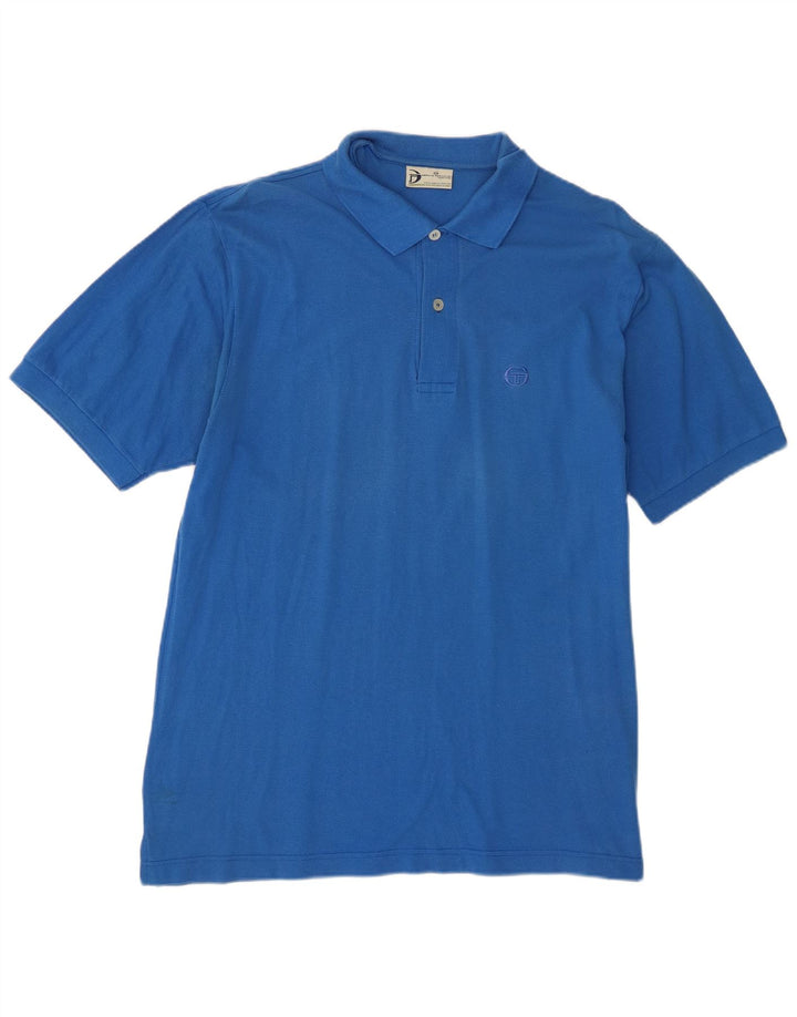Sergio Tacchini Mens Polo Shirt IT 50 Medium Blue Cotton