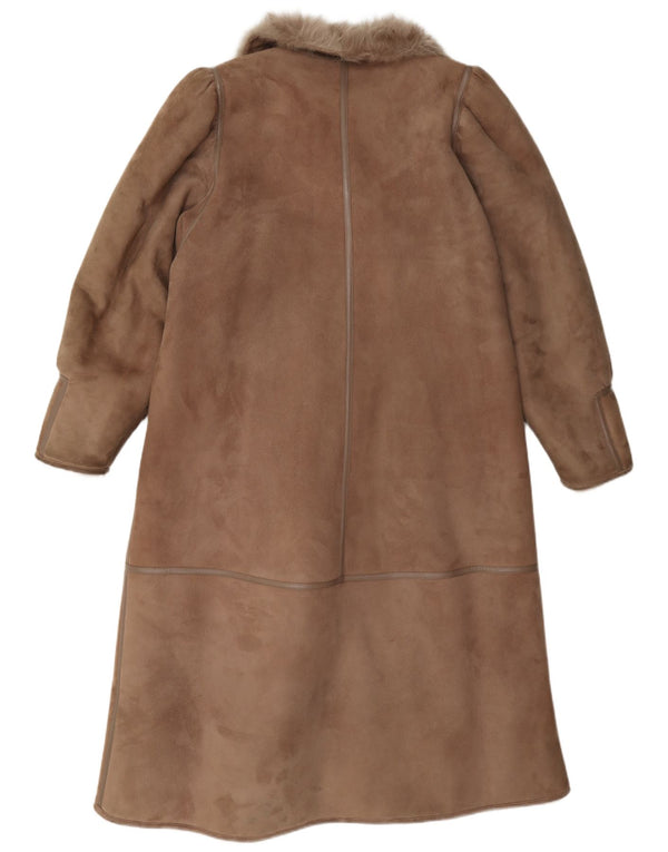 Vintage Dame Shearling Coat IT 42 Medium Brown