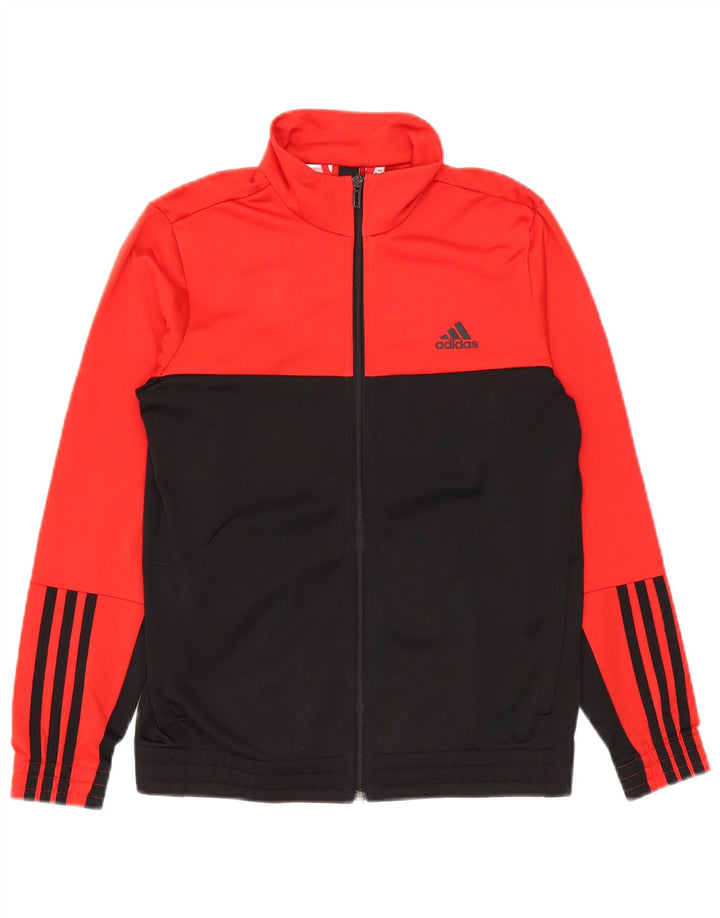 Giacca da tuta da ragazzo Adidas 13-14 anni in poliestere color block rosso