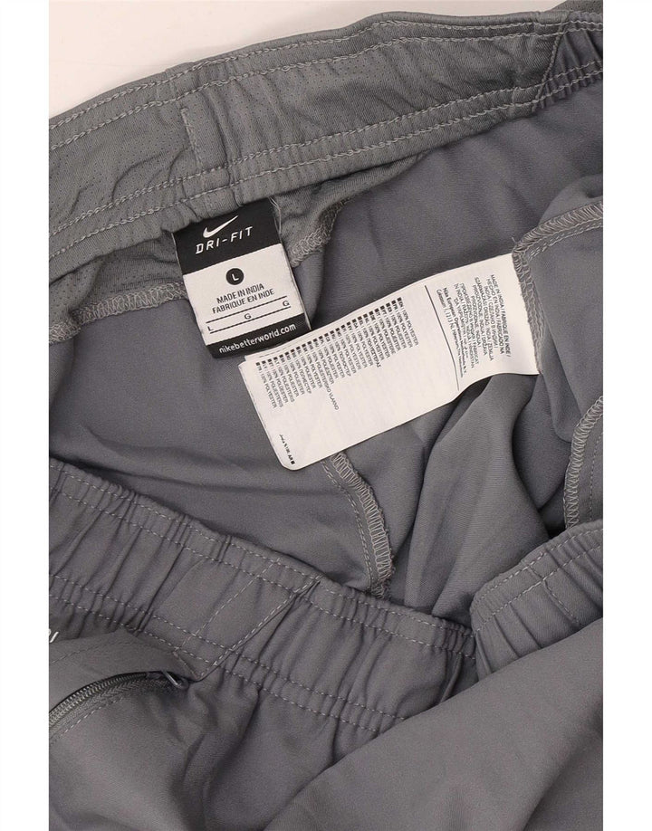 Nike Herre Dri Fit grafiske sportsshorts, store grå polyester