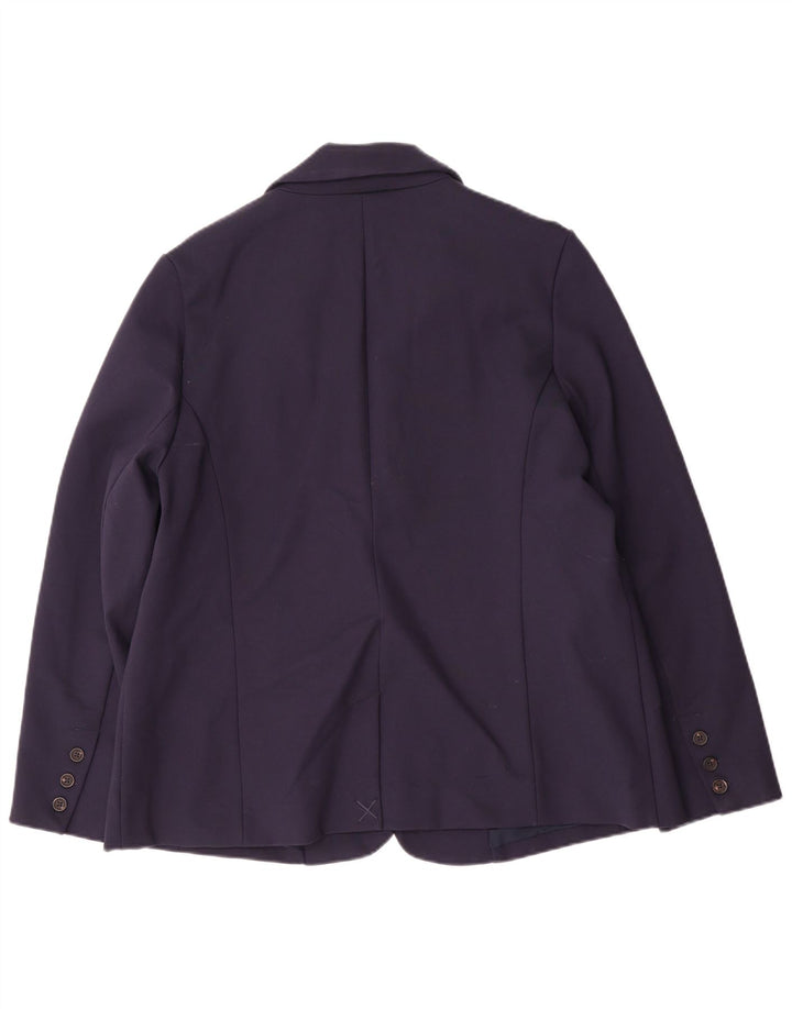 Crew Clothing Womens 2 Button Blazer Jacket UK 16 Large Navy Blue Viscose