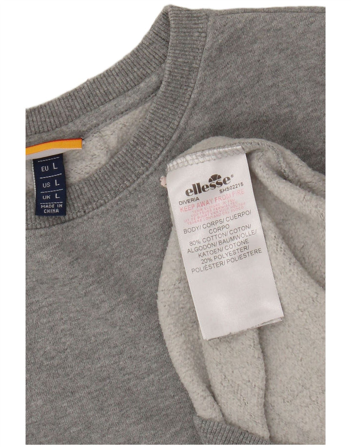 Felpa da uomo Ellesse Maglione grande in cotone grigio