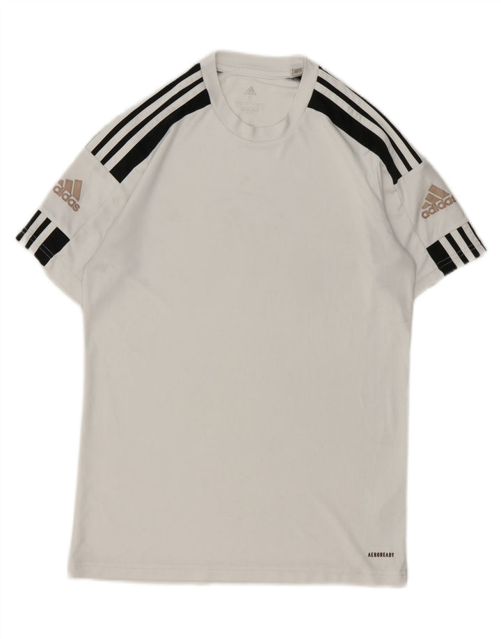 ADIDAS Mens Aeroready T-Shirt Top Small White Polyester Vintage Adidas and Second-Hand Adidas from Messina Hembry 