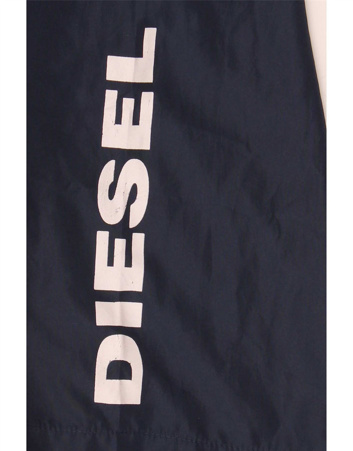 Diesel Mens Graphic Swimming Shorts Medium Navy Blue Polyester