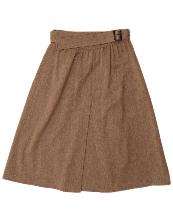 Женская юбка-трапеция с завышенной талией Cadette IT 44 Medium W26 Бежевая шерсть