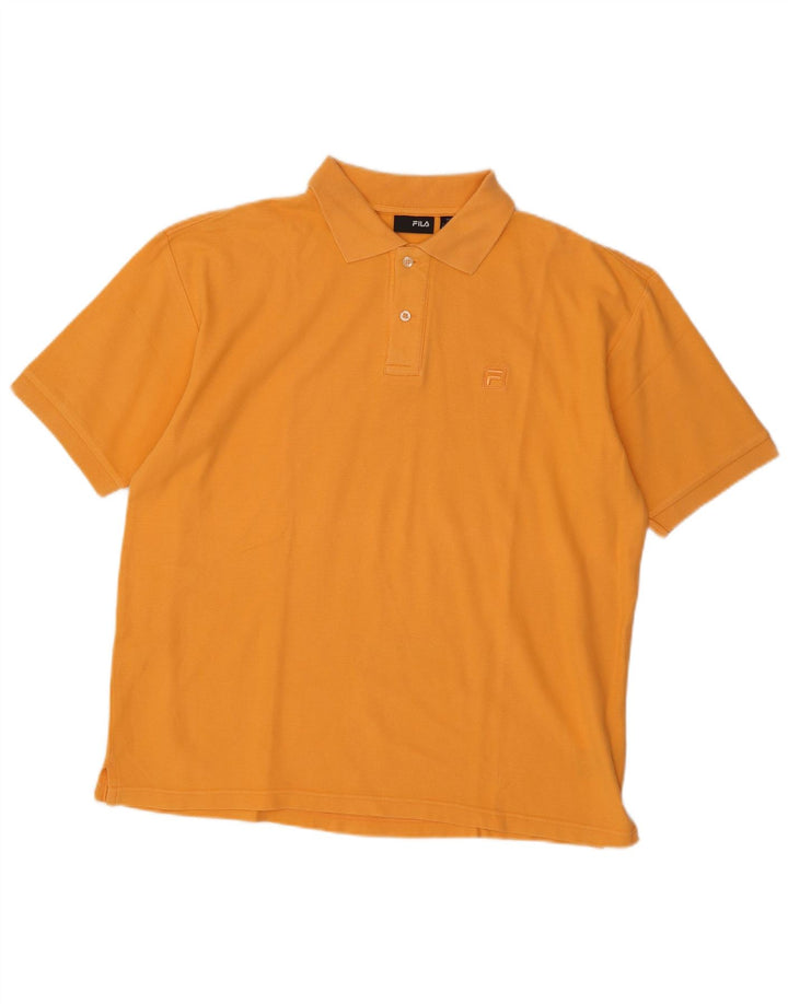Fila Mens Polo Shirt Large Orange Cotton