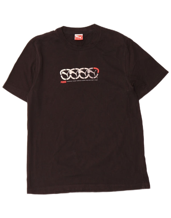 Puma Mens Graphic T-Shirt Top Large Black Cotton