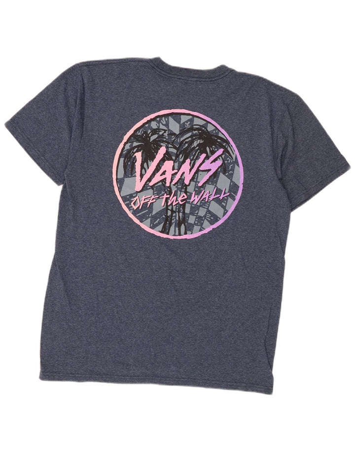 Vans Mens Graphic T-Shirt Top Medium Blue Flecked