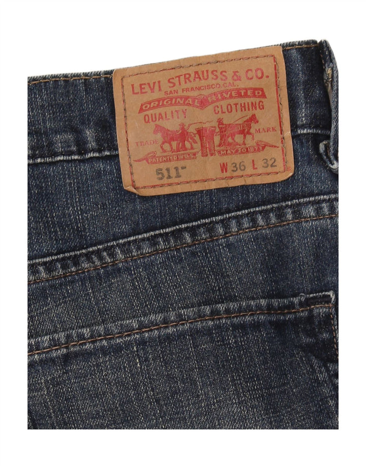 LEVI'S Mens 511 Slim Jeans W36 L32 Navy Blue Cotton