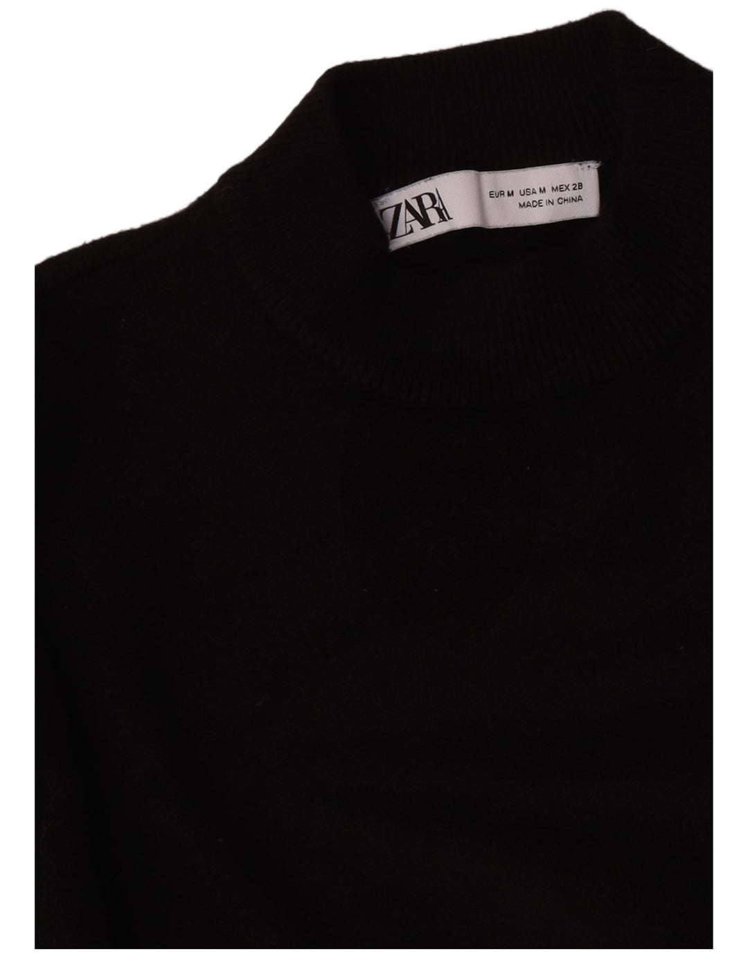 Zara Dame Turtle Neck Jumper Sweater UK 12 Medium Black