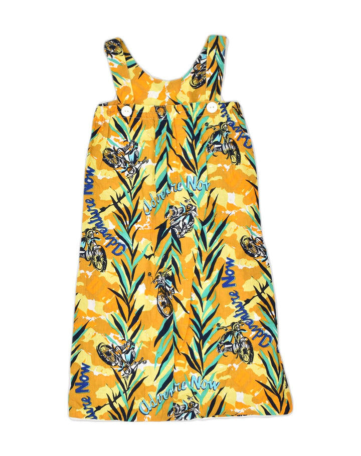 VINTAGE Girls Sundress 11-12 Years Yellow Floral Cotton | Vintage | Thrift | Second-Hand | Used Clothing | Messina Hembry 
