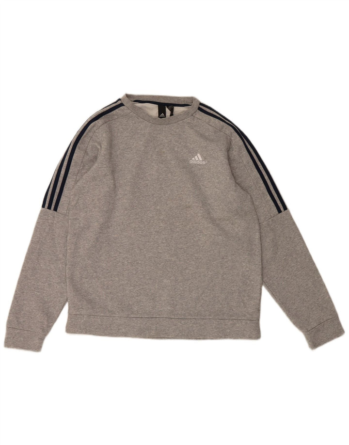 Felpa Adidas Uomo Maglione Cotone Grigio Medio