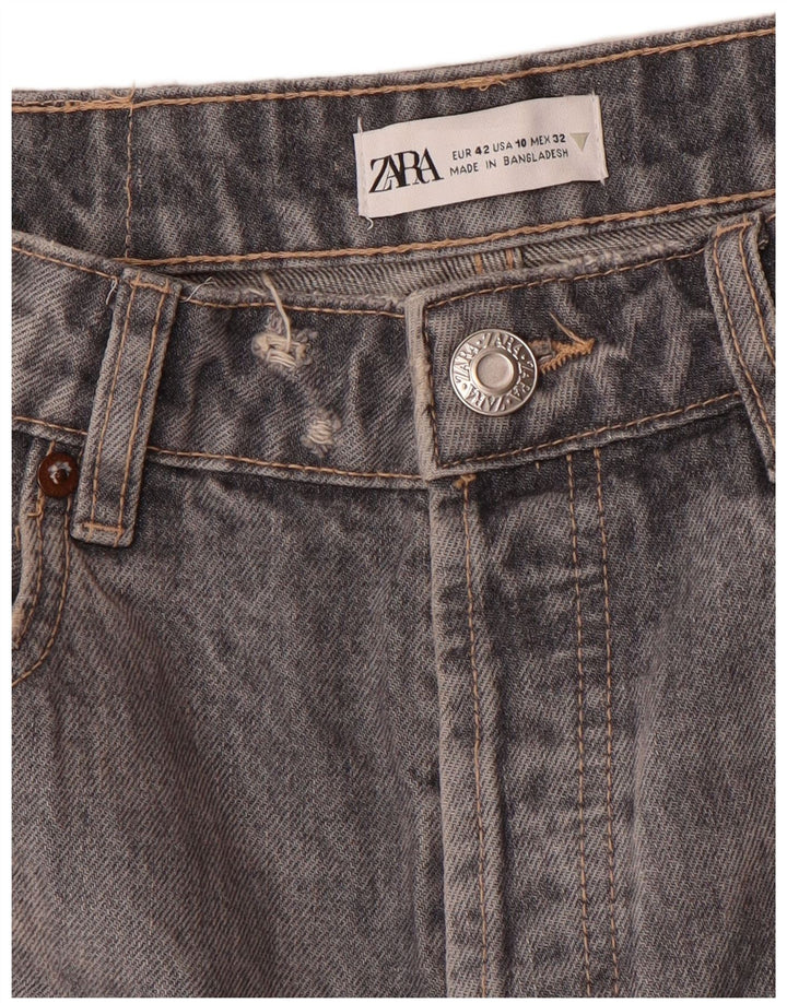 Zara Dame Straight Jeans EU 42 Large W32 L27 Grå