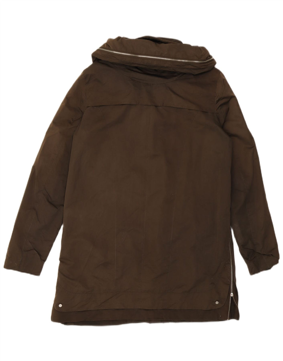 Zara Womens Hooded Oversized Parka Jacket UK 10 Small Khaki