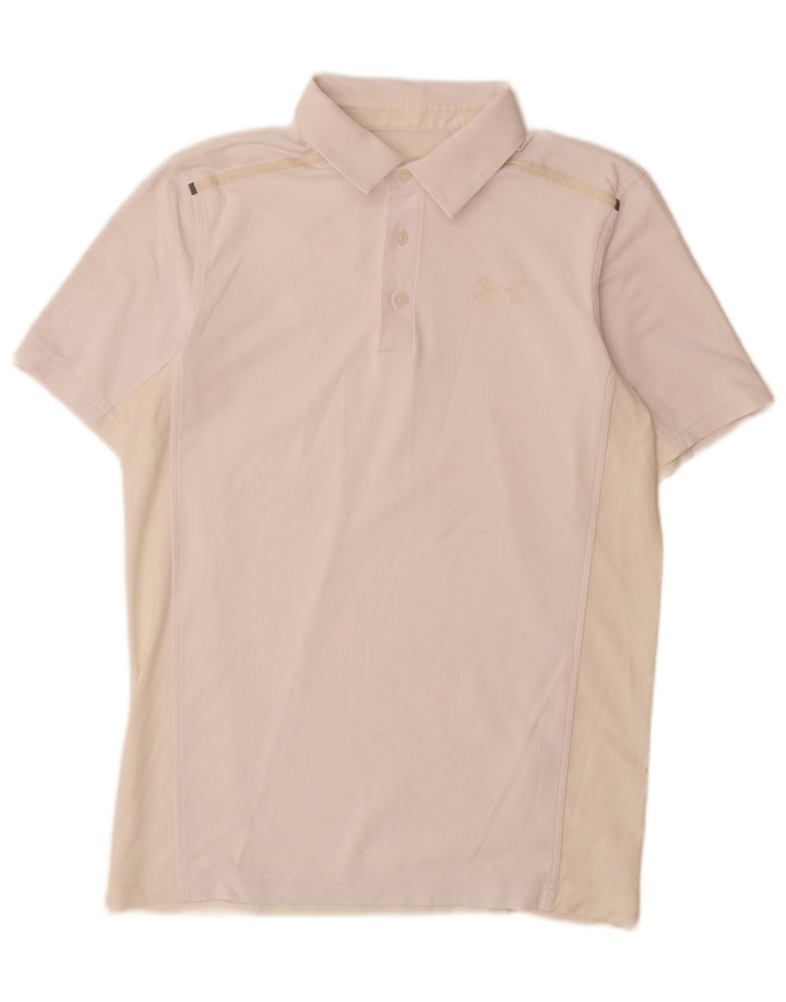 UNDER ARMOUR Mens Polo Shirt Medium Pink Colourblock