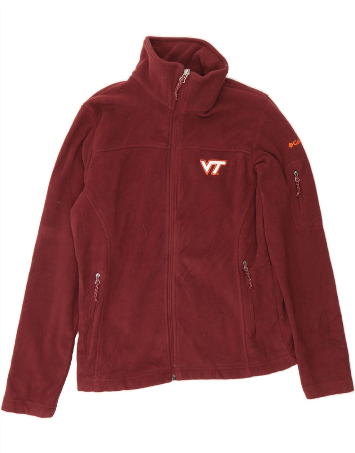 COLUMBIA Womens Fleece Jacket UK 14 Medium Burgundy Polyester Vintage Columbia and Second-Hand Columbia from Messina Hembry 