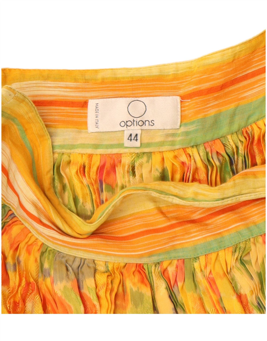 Options Womens Maxi Flared Skirt IT 44 Medium W28 Yellow Floral Viscose