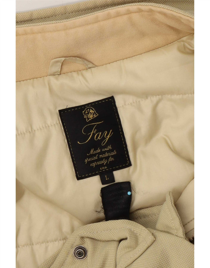 Fay Mens Utility Jacket UK 40 Large Beige Nylon