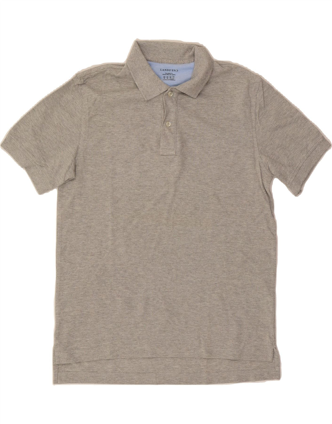 LANDS END Mens Tailored Fit Polo Shirt Medium Grey Cotton Vintage Lands End and Second-Hand Lands End from Messina Hembry 