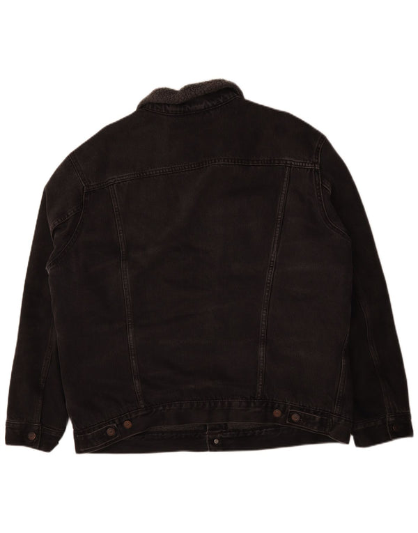 Levi's Chaqueta vaquera Sherpa para hombre UK 44 2XL Algodón negro