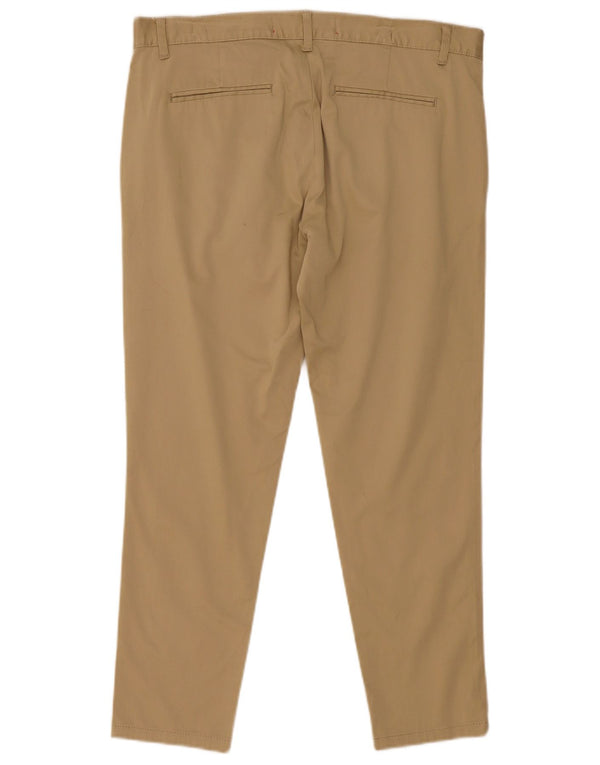 Zara Herre Slim Chino Bukser EU 42 Large W32 L27 Beige Bomuld