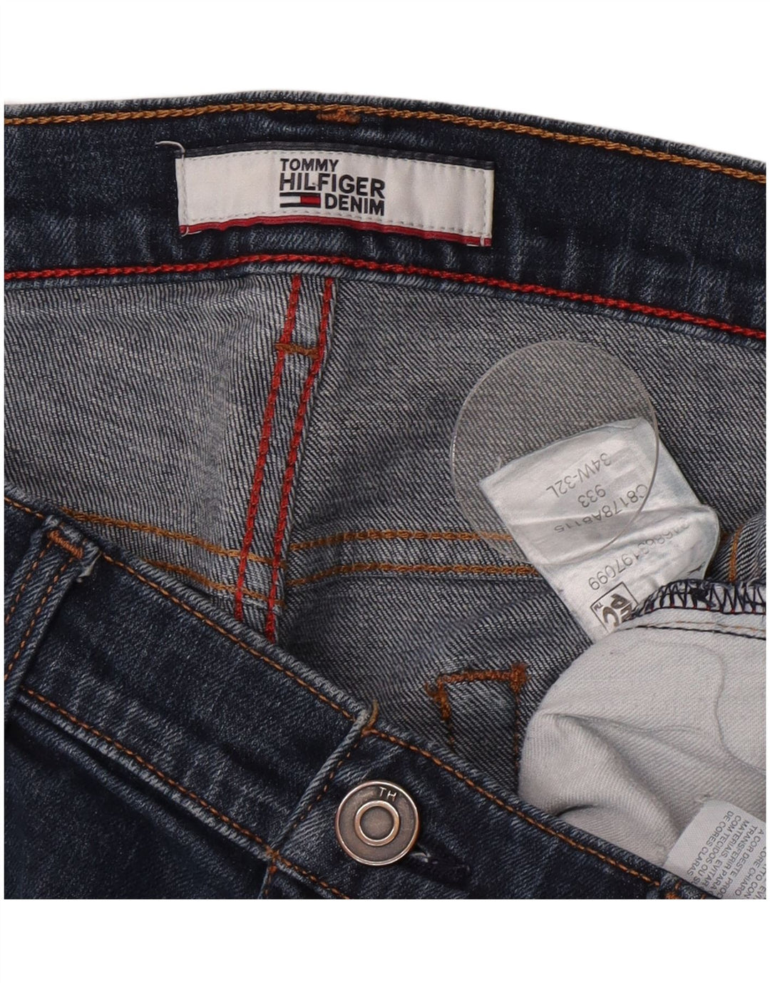 Tommy Hilfiger Herre Slim Jeans W34 L32 Blå