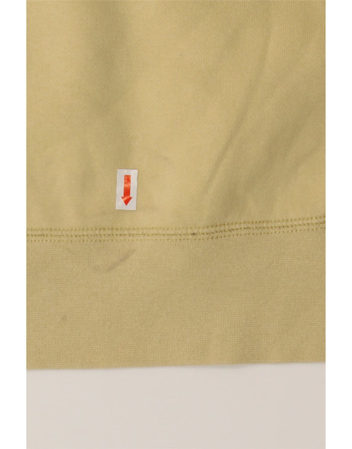 NIKE Mens Graphic Hoodie Jumper Medium Yellow Cotton