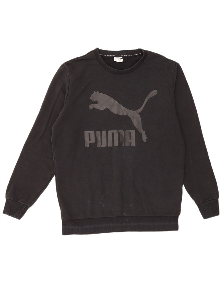 PUMA Mens Graphic Sweatshirt Jumper Medium Black Cotton