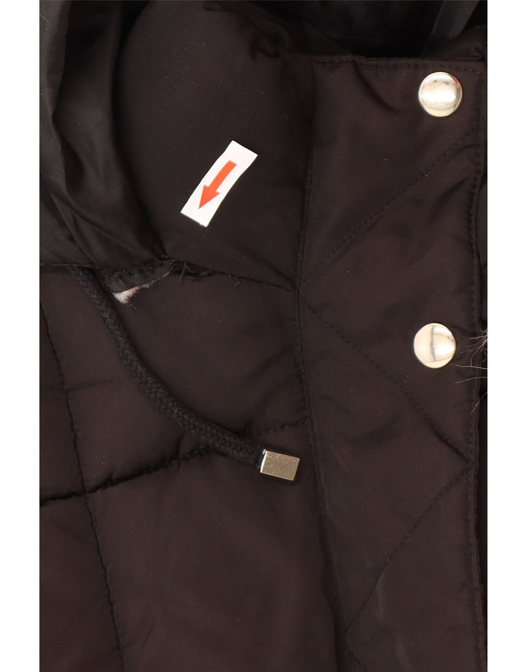 Topshop Womens Hooded Oversized Padded Jacket UK 8 Small Black Polyester