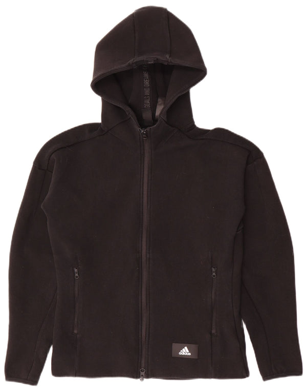 Adidas Sudadera con capucha y cremallera para mujer Reino Unido 12/14 Mediano Negro Algodón