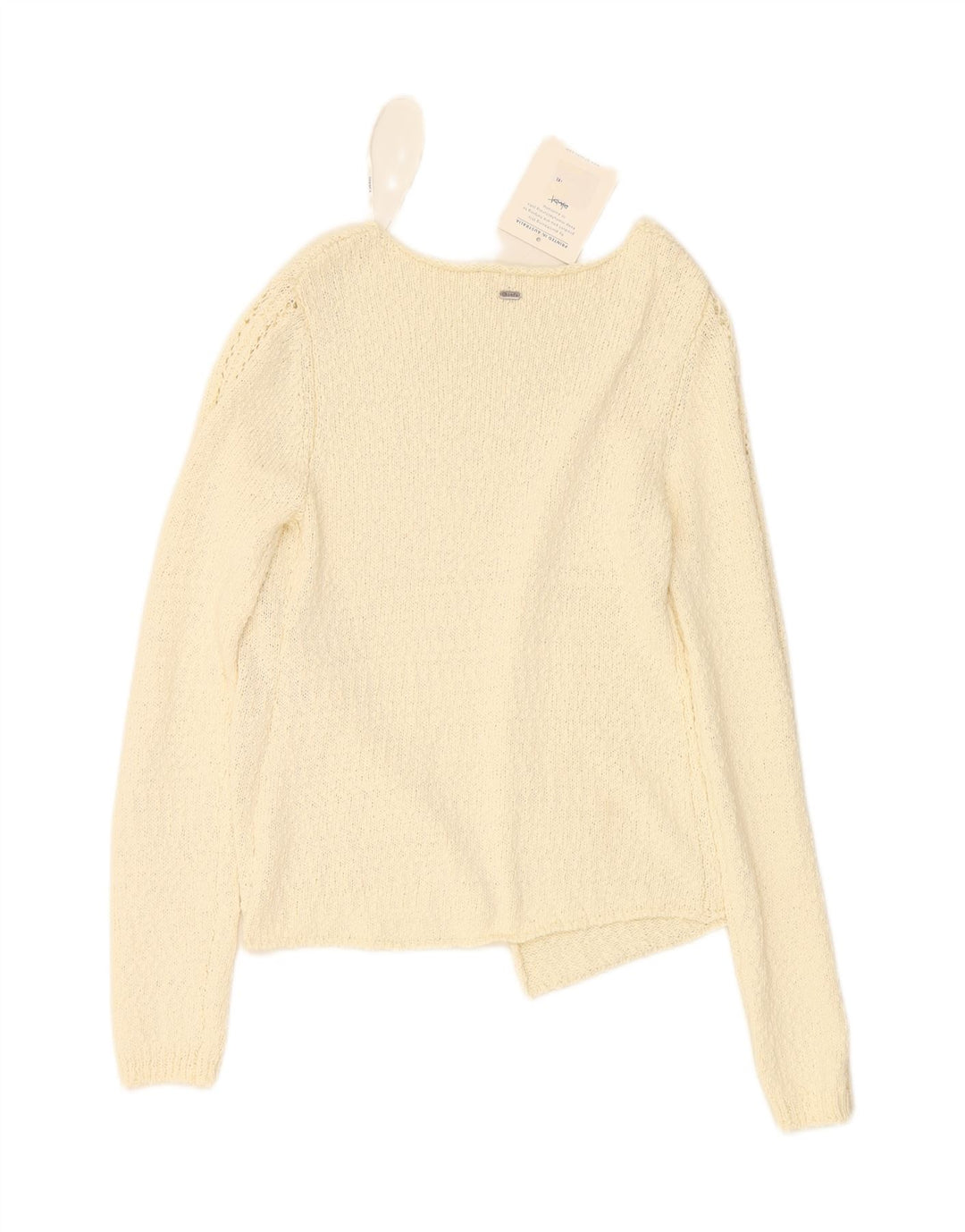GHANDA Womens Open Cardigan Sweater UK 12 Medium Off White Vintage Ghanda and Second-Hand Ghanda from Messina Hembry 
