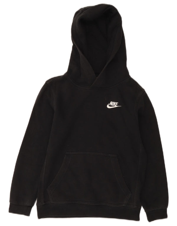 Nike Boys Hoodie Jumper 8-9 Years Small Black Cotton