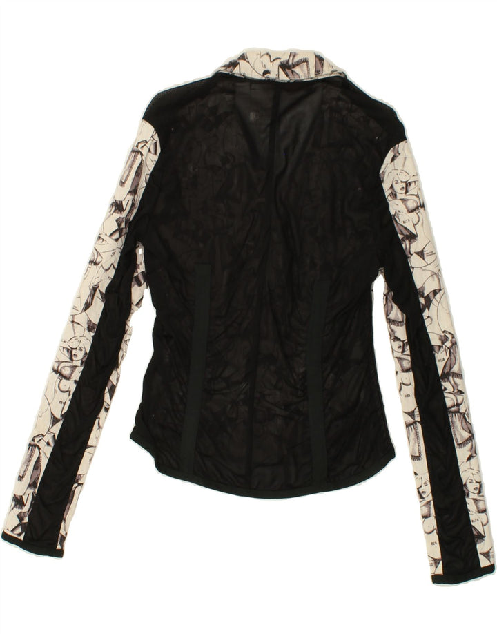 EXTE Womens Abstract Pattern See Through Shirt IT 44 Medium Off White Vintage Exte and Second-Hand Exte from Messina Hembry 