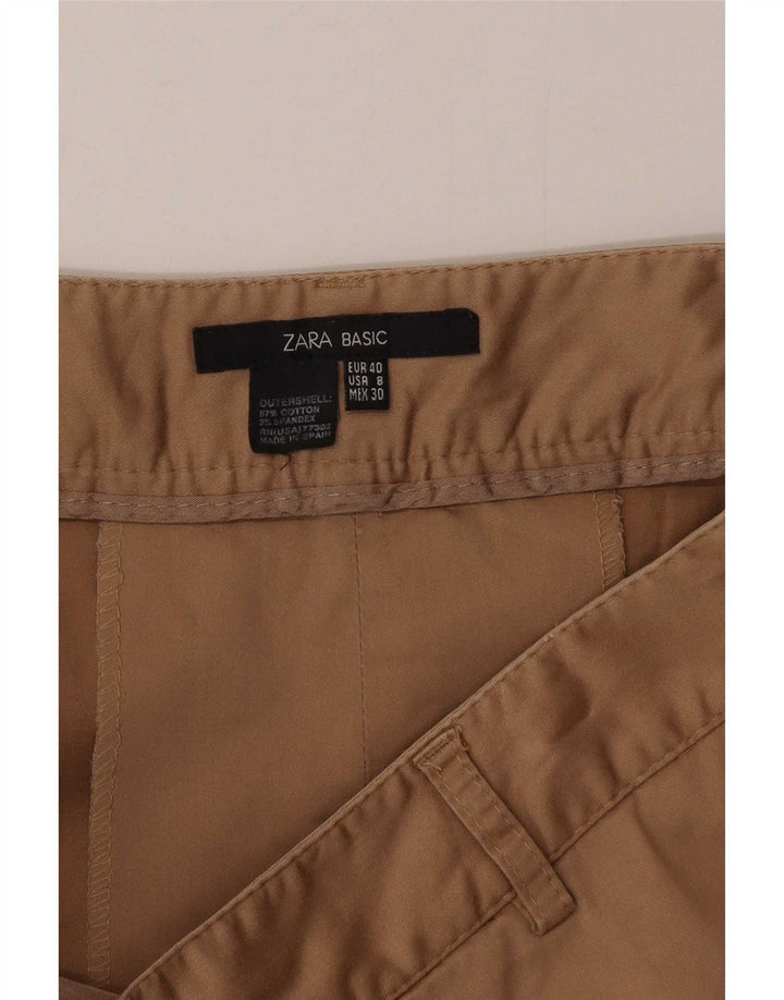 Zara Womens A-Line Skirt EU 40 Medium W30  Beige Cotton