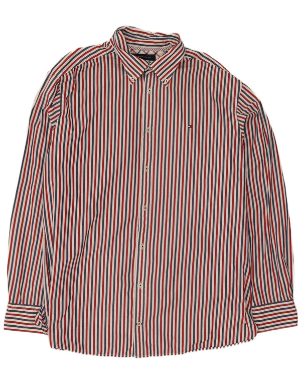 Tommy Hilfiger Herrenhemd 3XL Mehrfarbige Nadelstreifen-Baumwolle