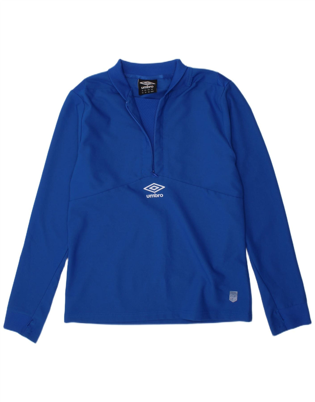 UMBRO Boys Zip Neck Pullover Tracksuit Top 11-12 Years Medium Blue
