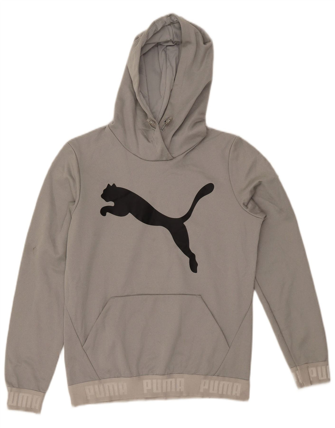 PUMA grafisk hættetrøje til kvinder UK 12 mellemgrå polyester